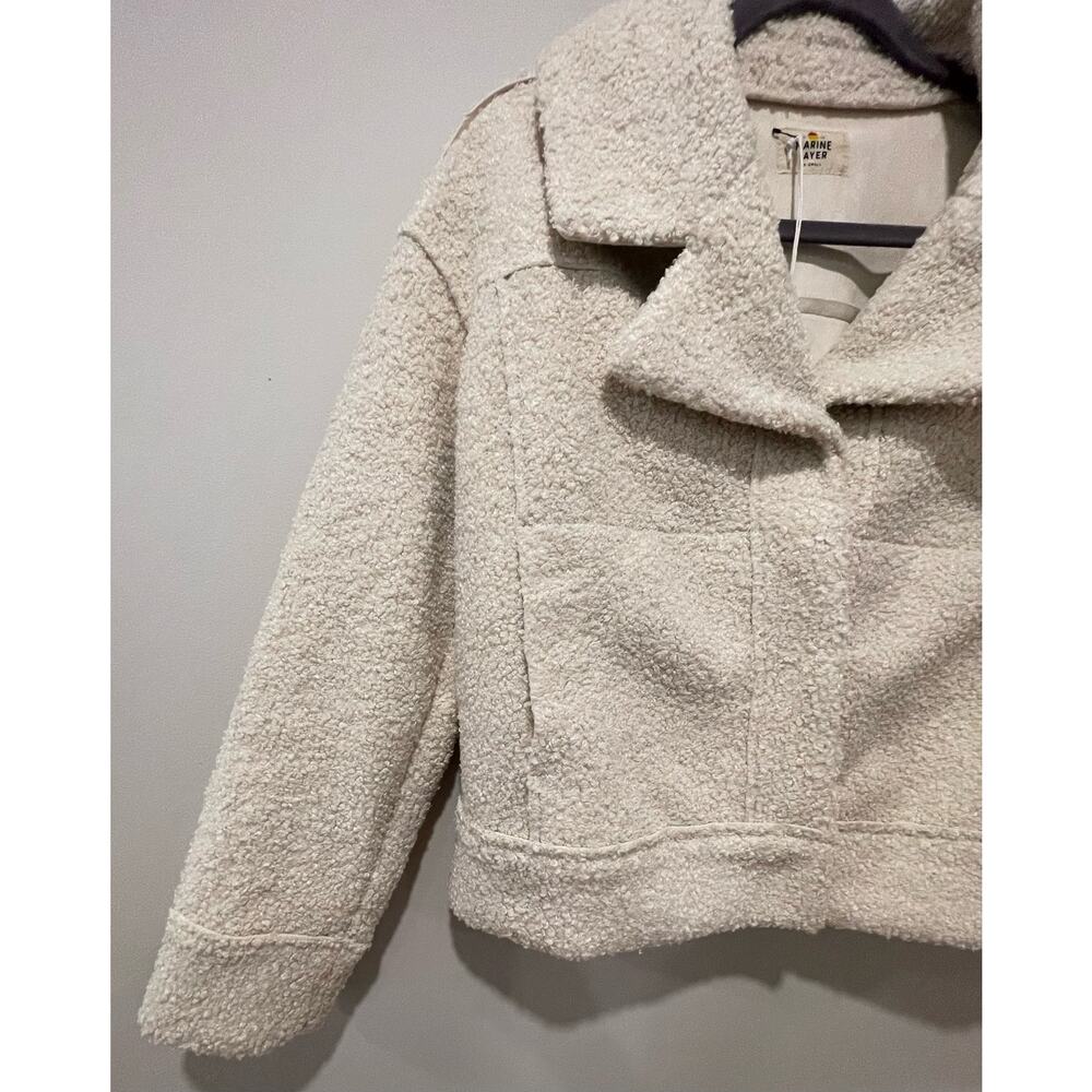 Marine Layer Quebec Sherpa Moto Jacket in Antique White Beige Size XS‎ - Picture 5 of 11